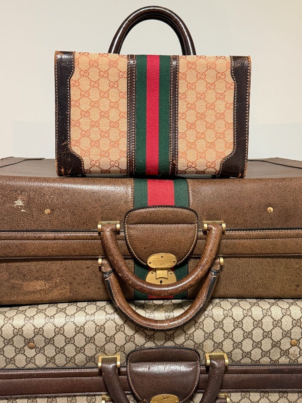 Vintage Gucci GG Supreme Sherry Web Train Case Vanity Bag - Picture 16 of 16
